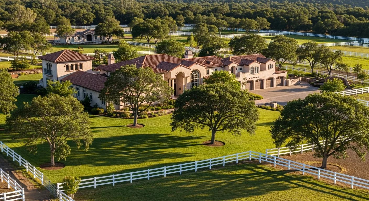 Luxury estate home in Granite Bay California with oak trees