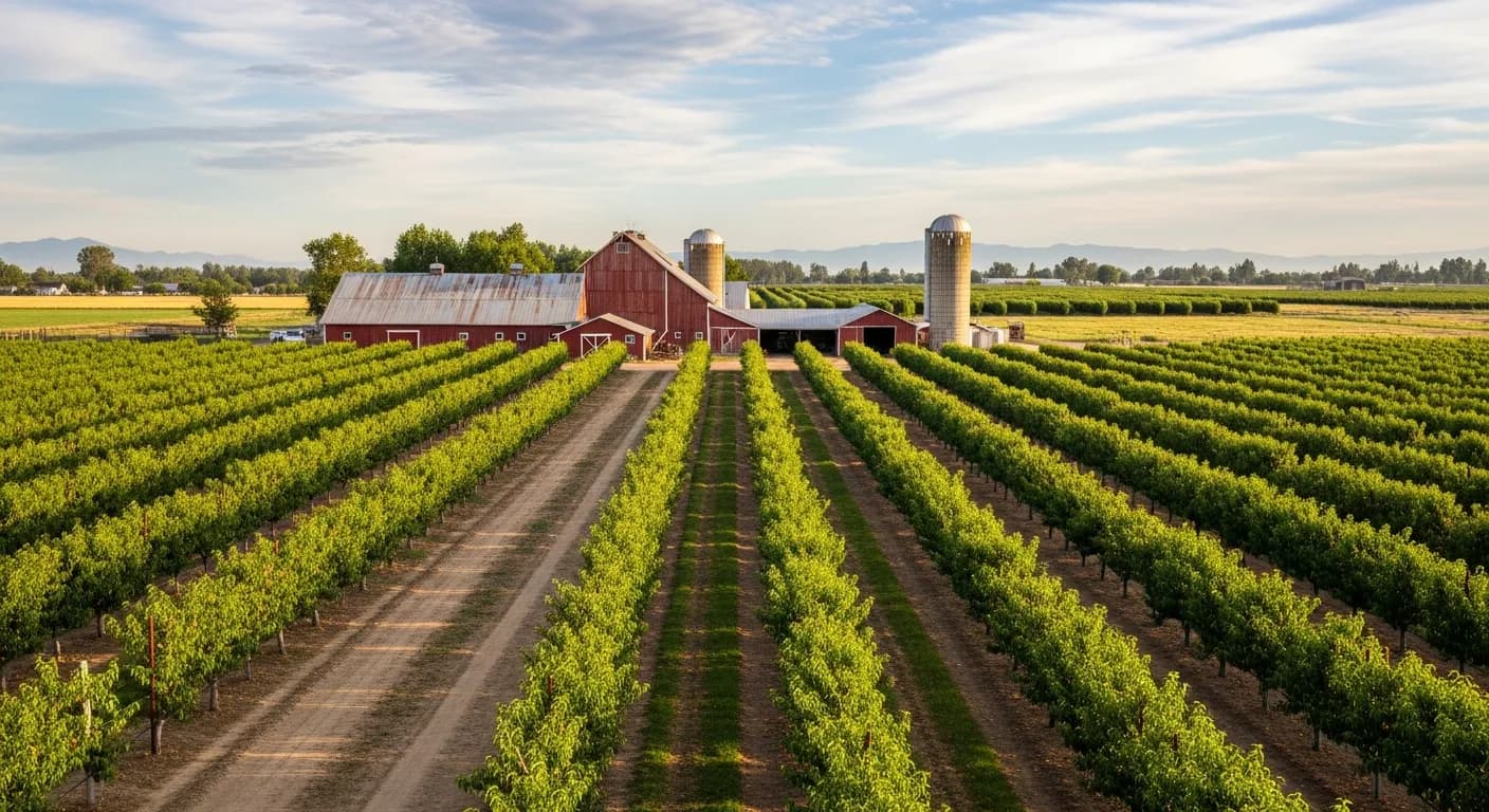 Agricultural property near East Nicolaus with orchards and Sacramento Valley farmland