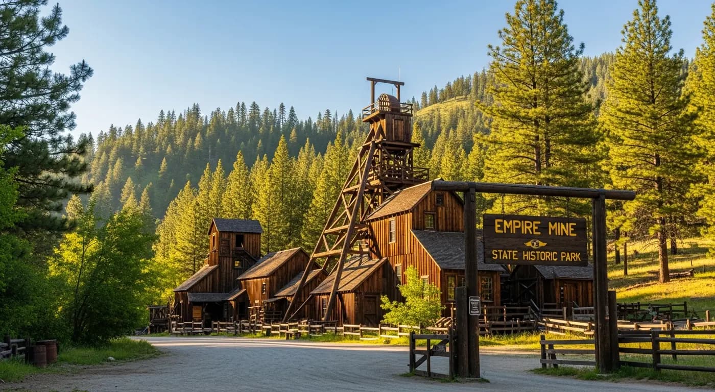 Empire Mine State Historic Park near Grass Valley — Gold Country heritage and Nevada County real estate