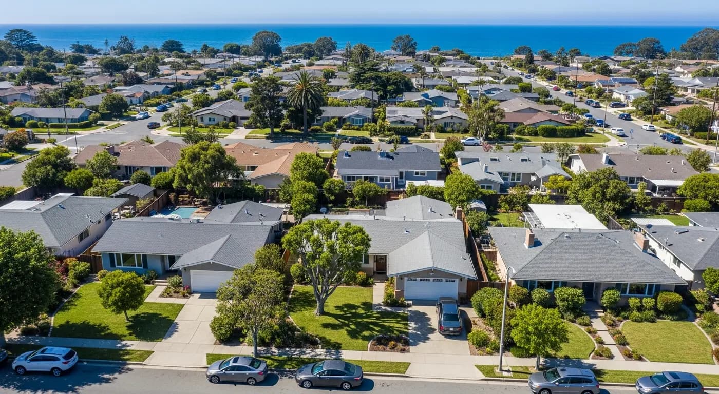 Live Oak California residential neighborhood in Sutter County agricultural community along Highway 99