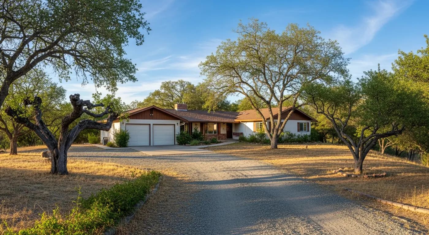 Mid-century ranch home on a large lot in Newcastle California Placer County foothills