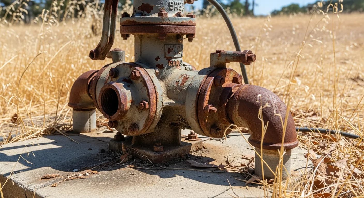 Aging well equipment on a North Auburn foothill property needing maintenance