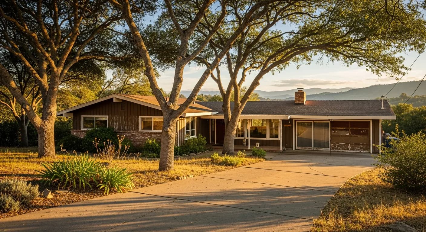 Ranch home in Auburn California foothills needing cosmetic updates — we buy as-is