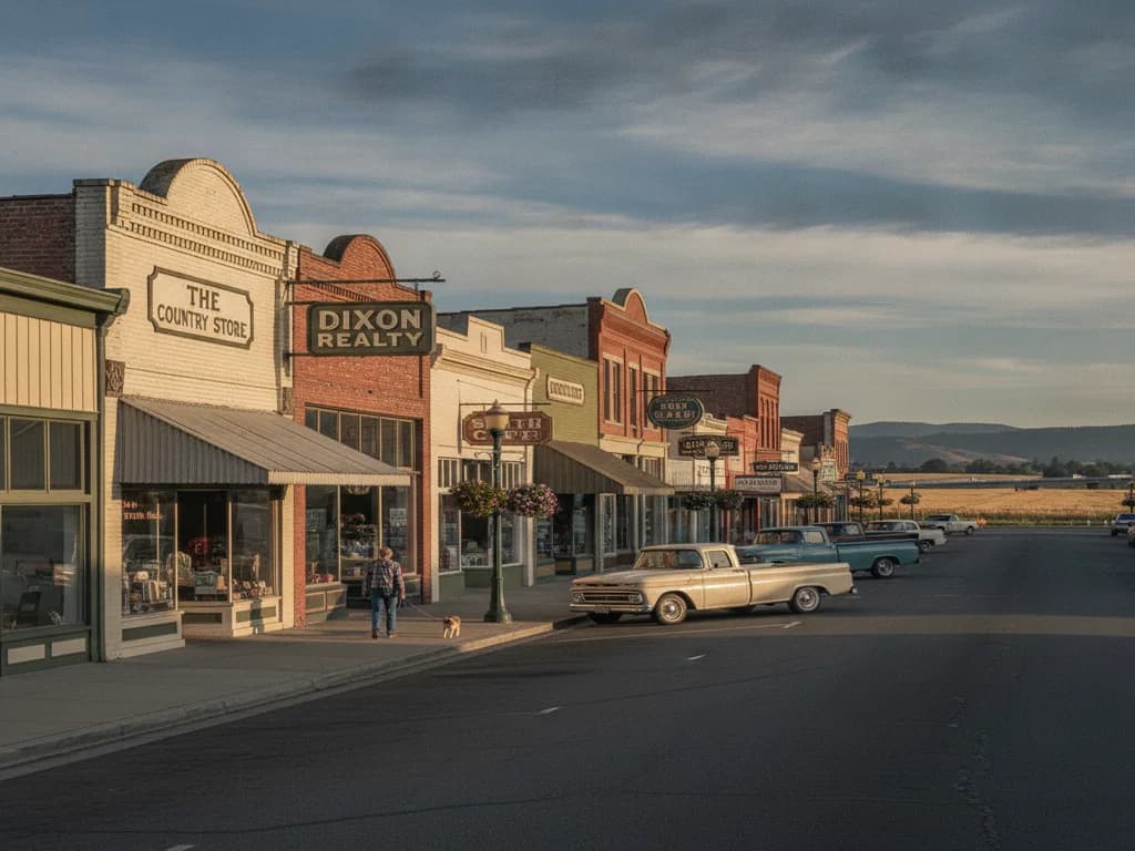 Historic downtown Dixon California, an agricultural community on I-80 in Solano County