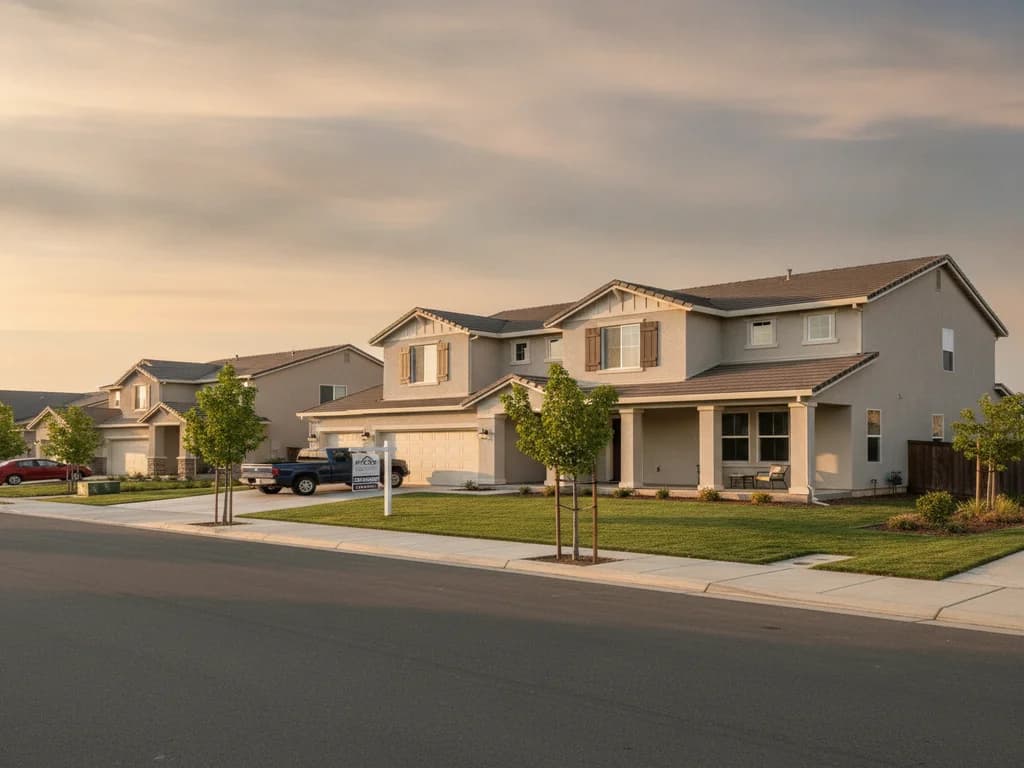 Newer suburban home in a Dixon California commuter subdivision in Solano County