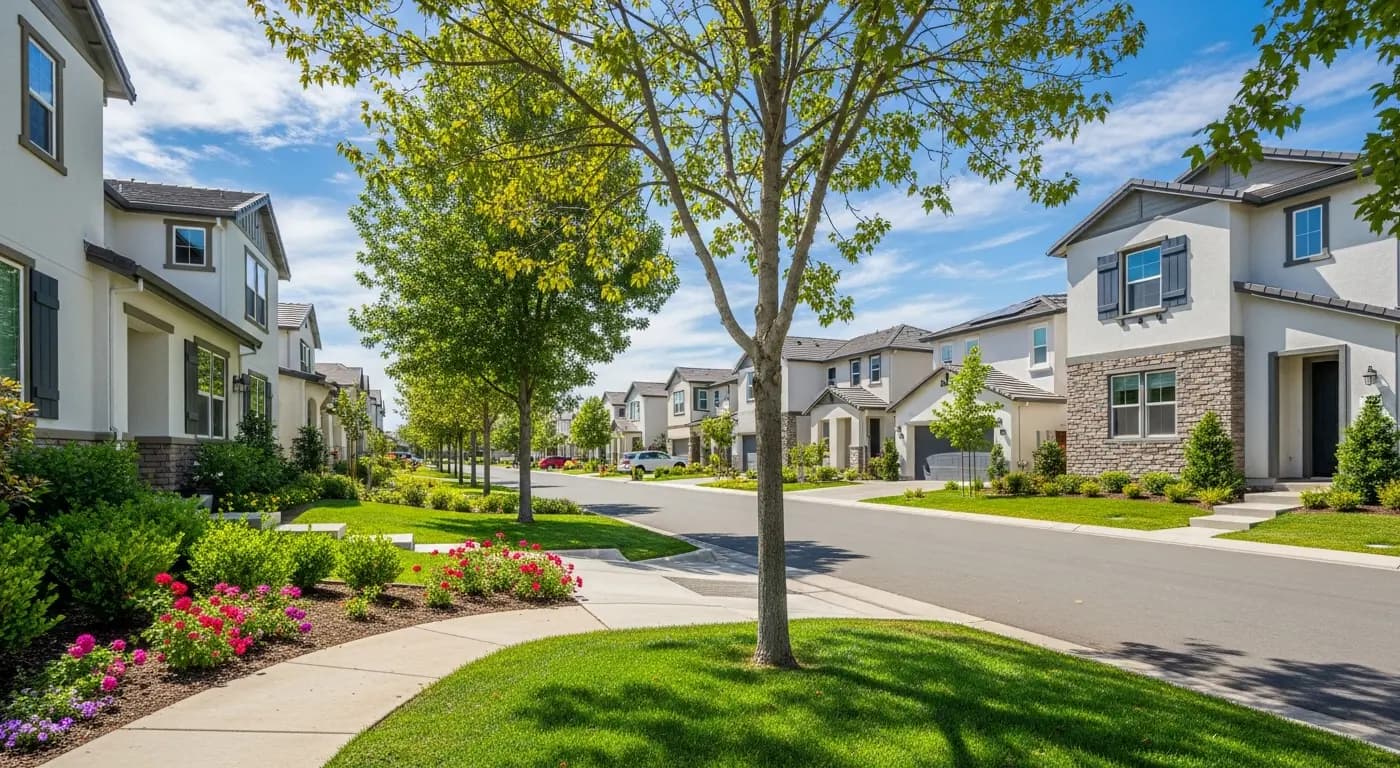 Suburban neighborhood in Elk Grove California — family-oriented community south of Sacramento
