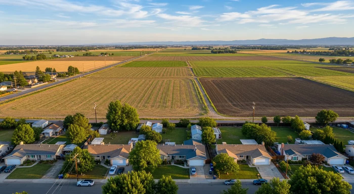 Galt California small town in southern Sacramento County with agricultural fields