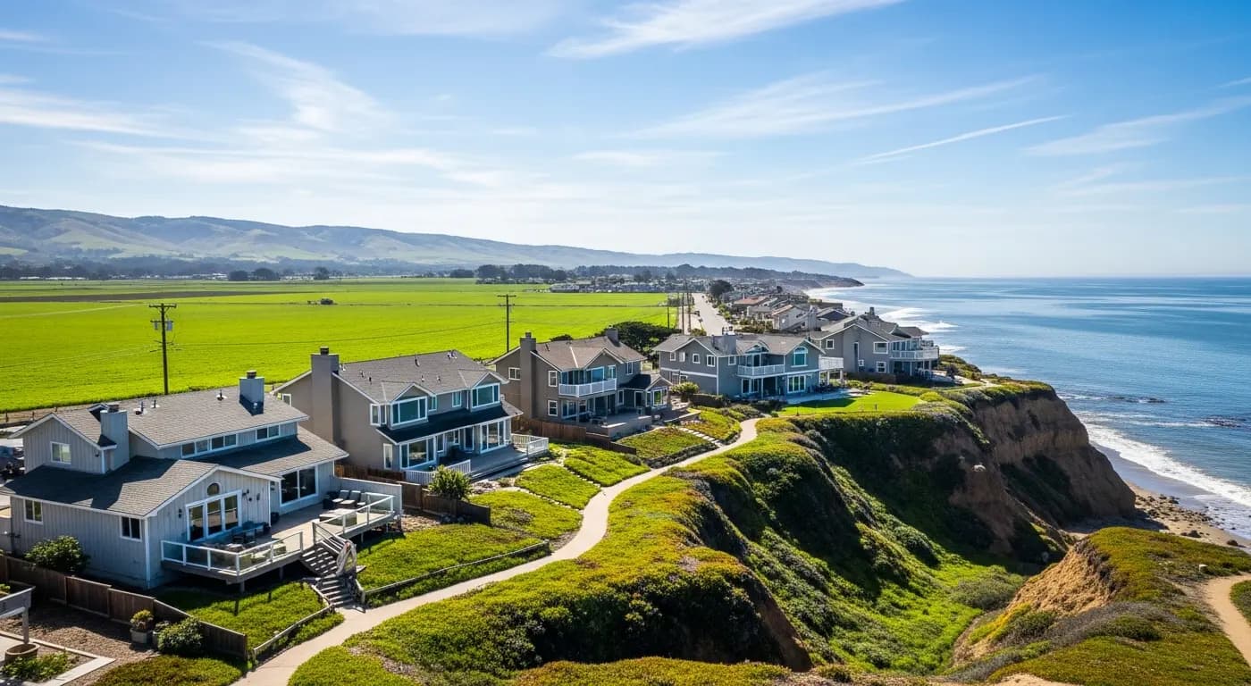 La Selva Beach coastal bluff community with homes overlooking the Pacific Ocean